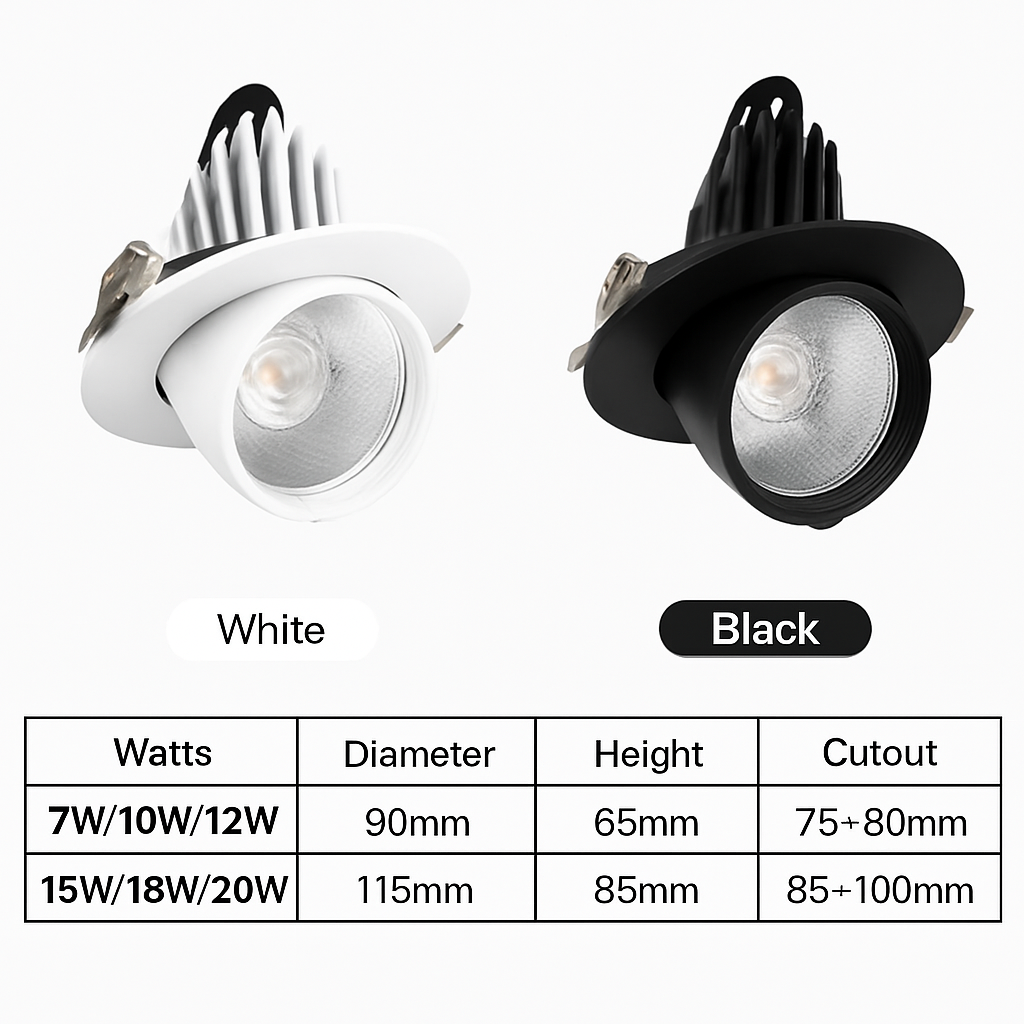 Spot lumineux LED encastrable avec technologie COB