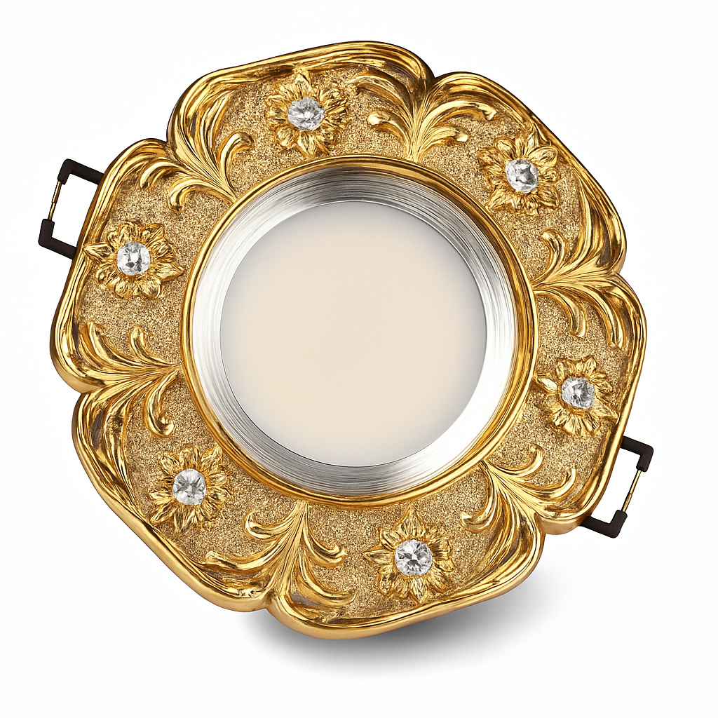 Spot lumineux Led encastrable en résine cristal incrusté de luxe