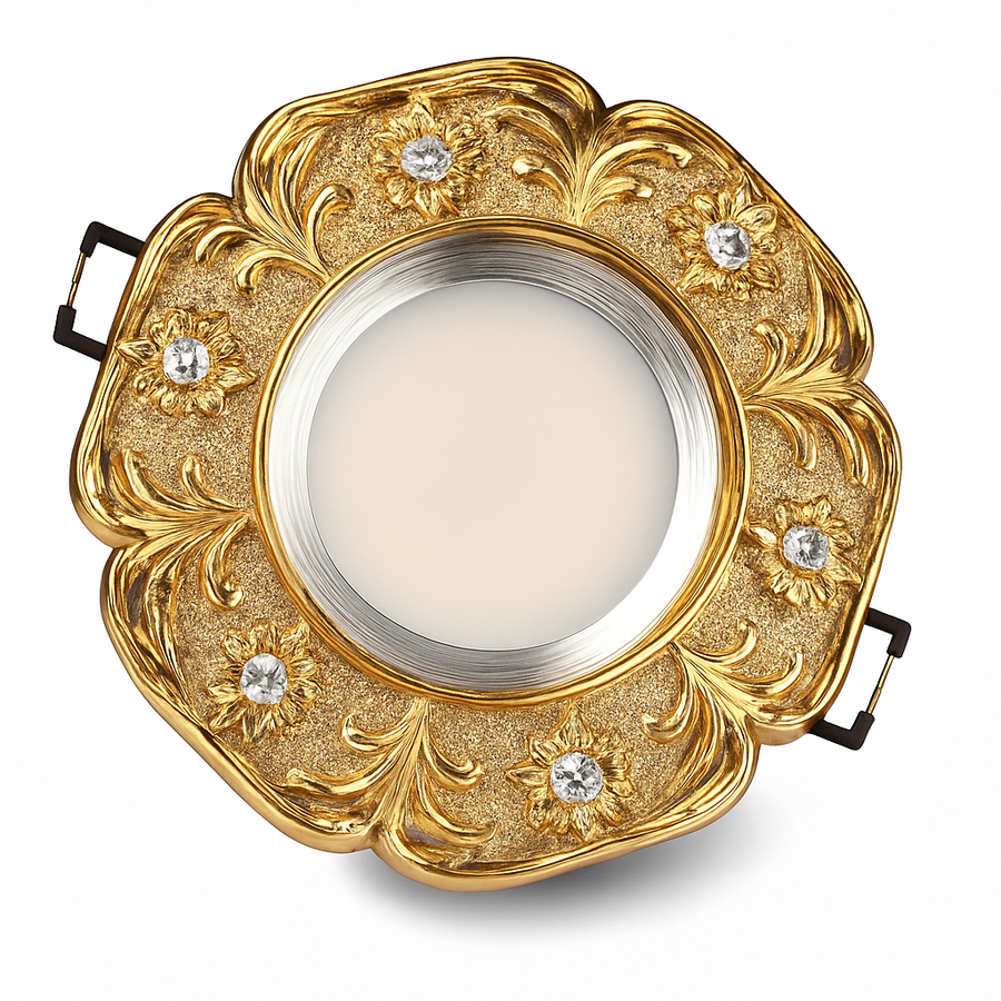 Spot lumineux Led encastrable en résine cristal incrusté de luxe