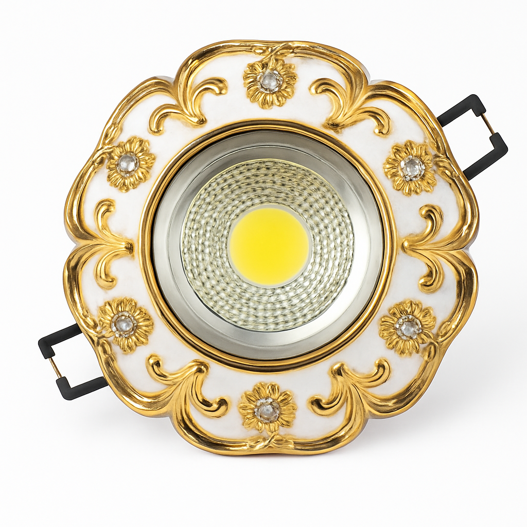 Spot lumineux Led encastrable en résine cristal incrusté de luxe