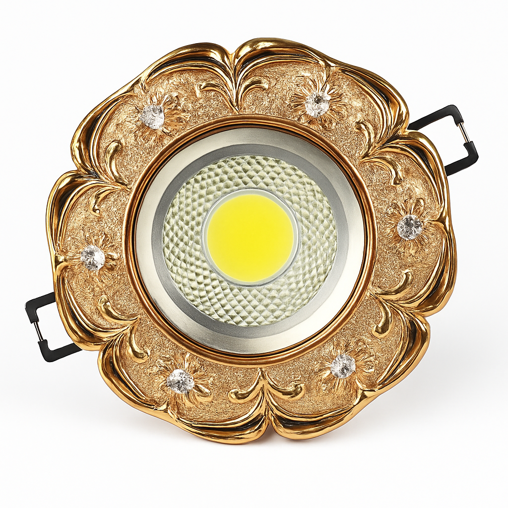 Spot lumineux Led encastrable en résine cristal incrusté de luxe
