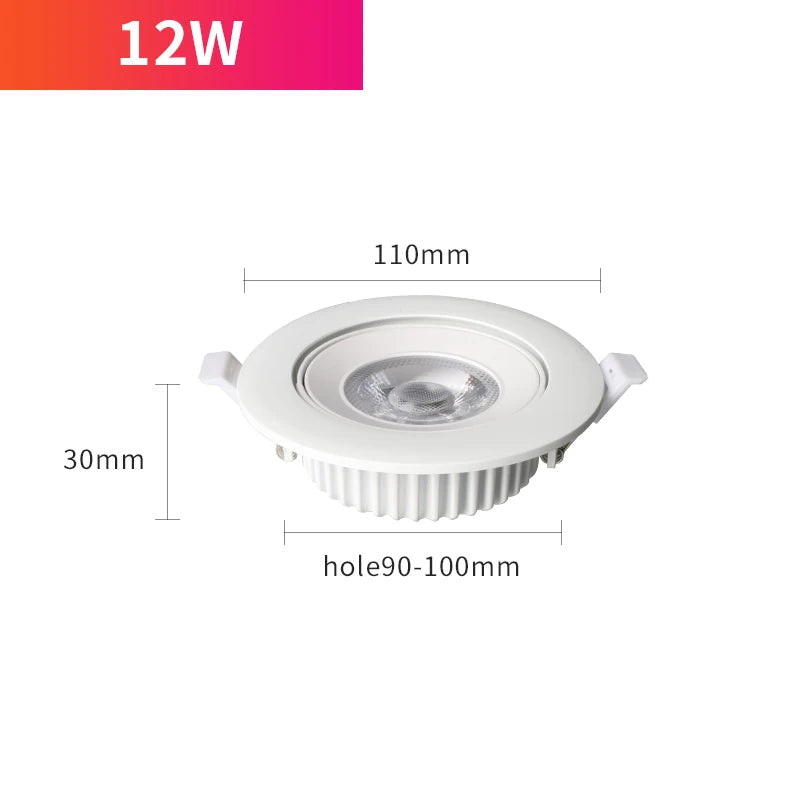 Spot lumineux LED encastrable rond pour salle de bain