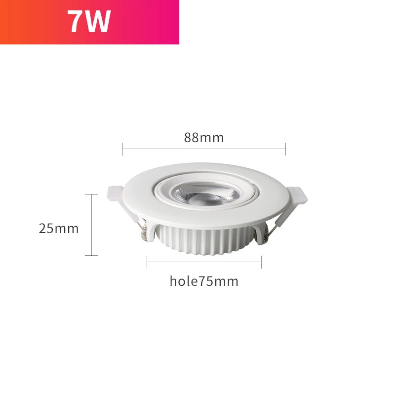 Spot lumineux LED encastrable rond pour salle de bain