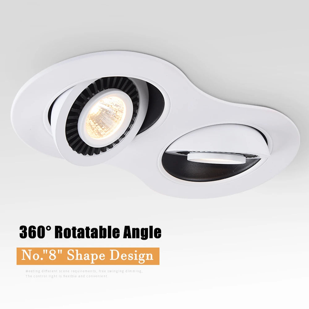 spot lumineux led à une ou deux têtes avec rotation 360° et intensité réglable