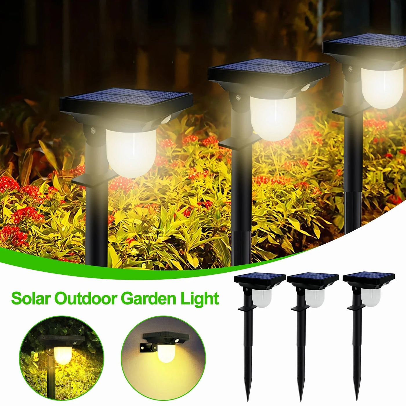 Spot lumineux solaire LED à Induction du corps humain