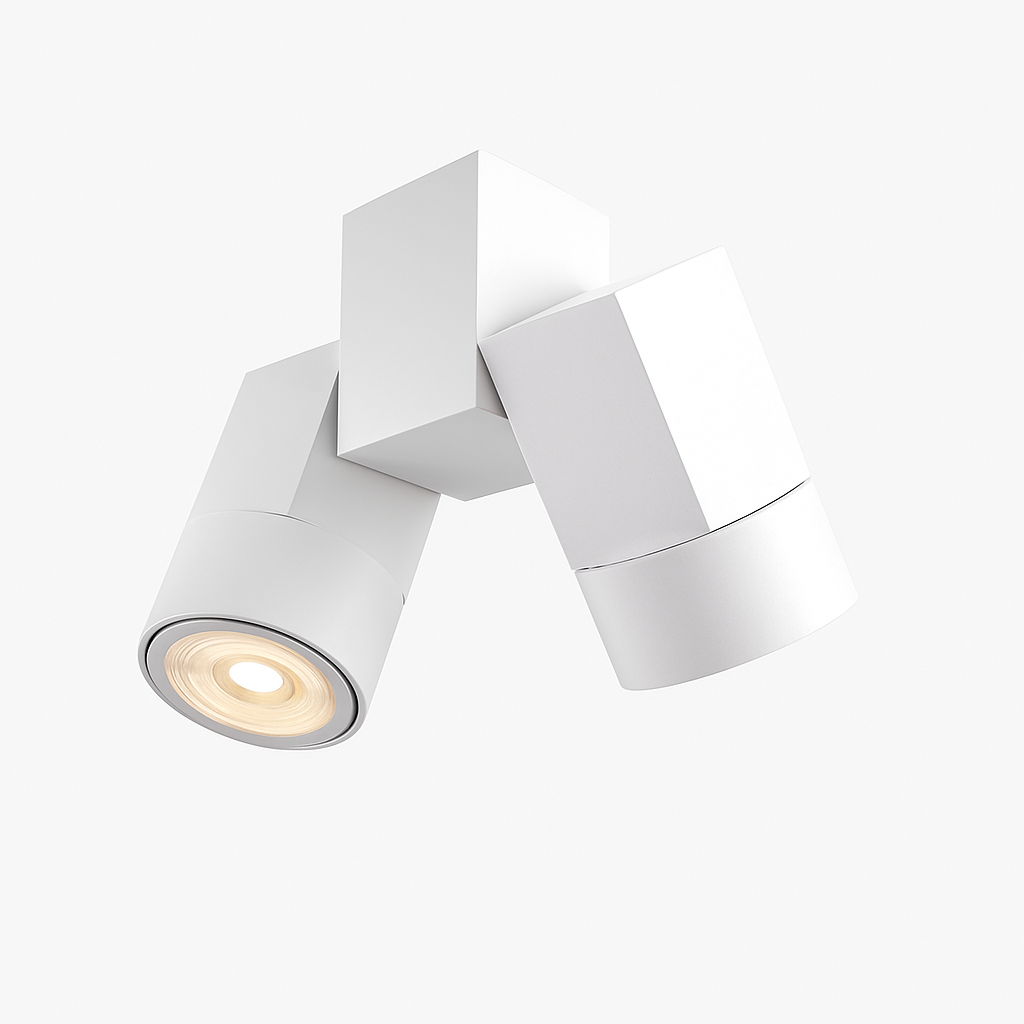Spot moderne avec double LED en aluminium blanc