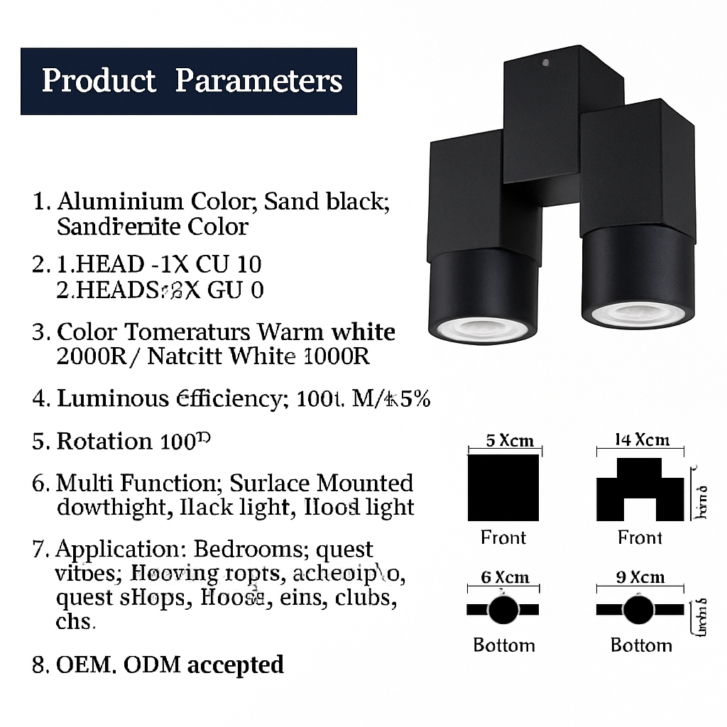 Spot moderne avec double LED en aluminium blanc
