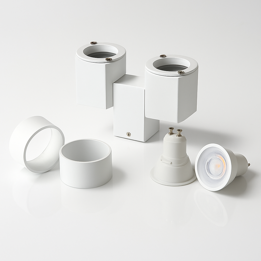 Spot moderne avec double LED en aluminium blanc