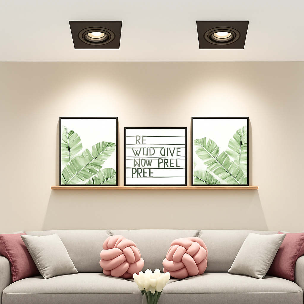 Spot moderne LED avec base carré et lumière rotative 360° Solal