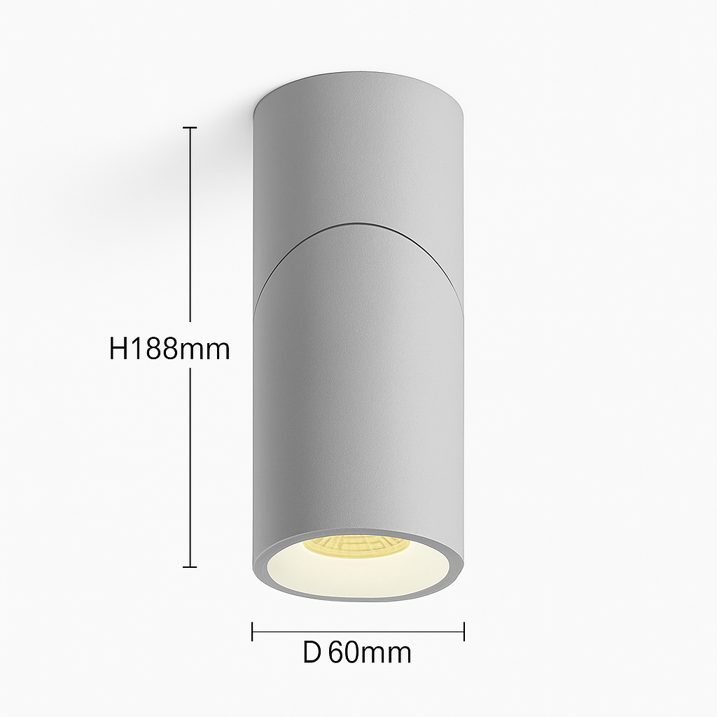 Spot moderne LED cylindrique amovible 90 degrés Maggy