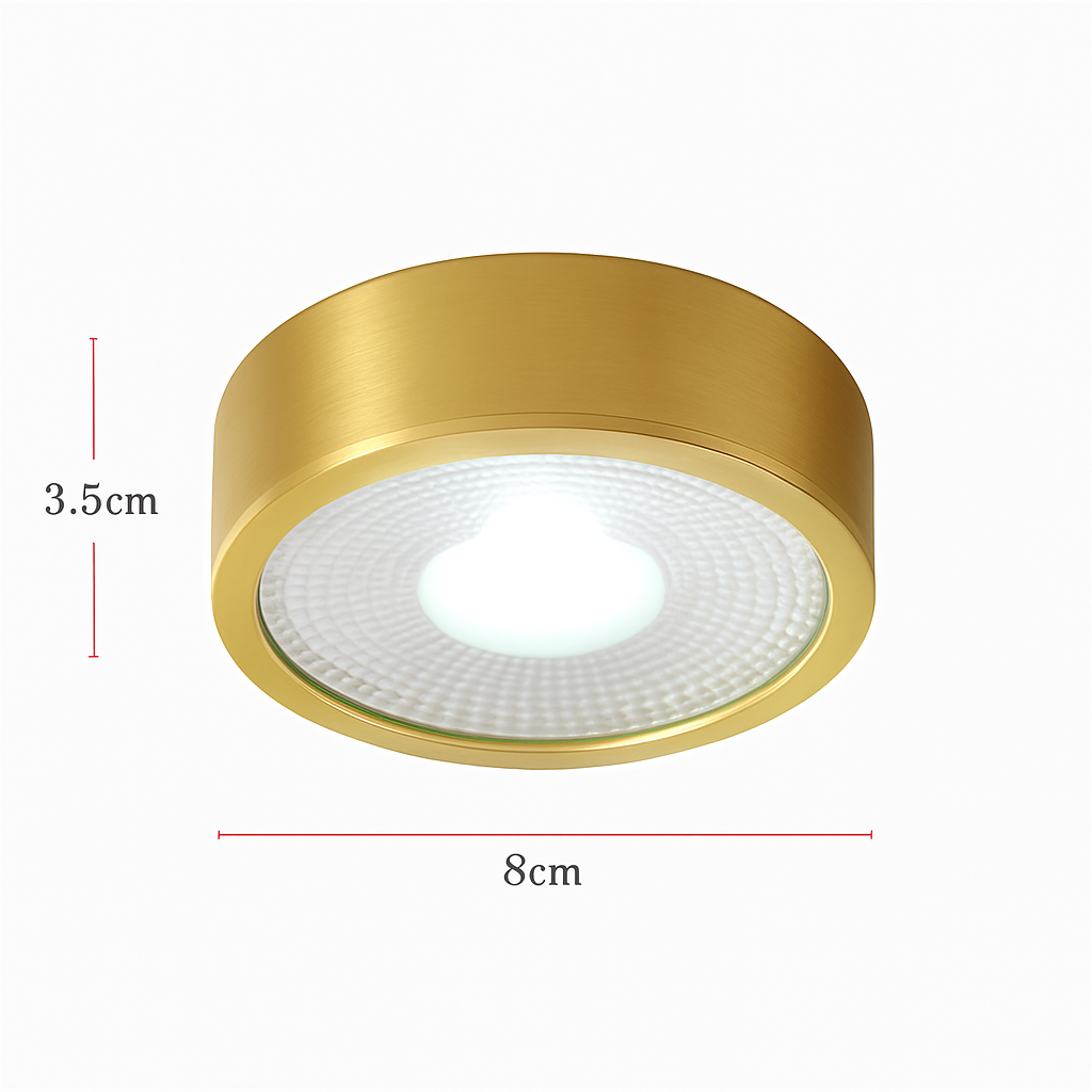Spot moderne LED cylindrique en métal doré Tarm