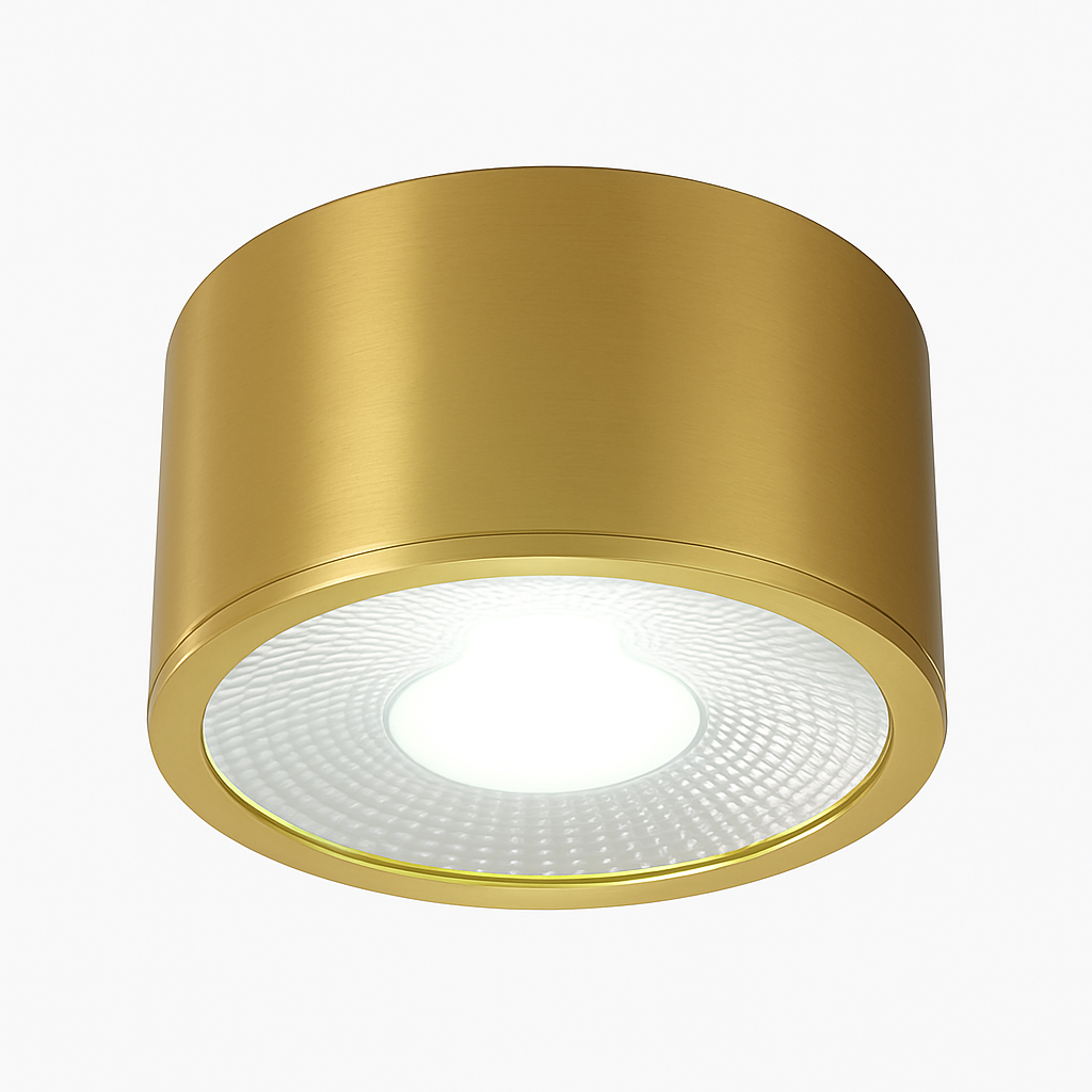 Spot moderne LED cylindrique en métal doré Tarm