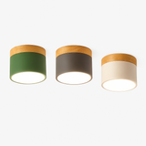 Spot moderne à LED en bois et métal coloré Allan