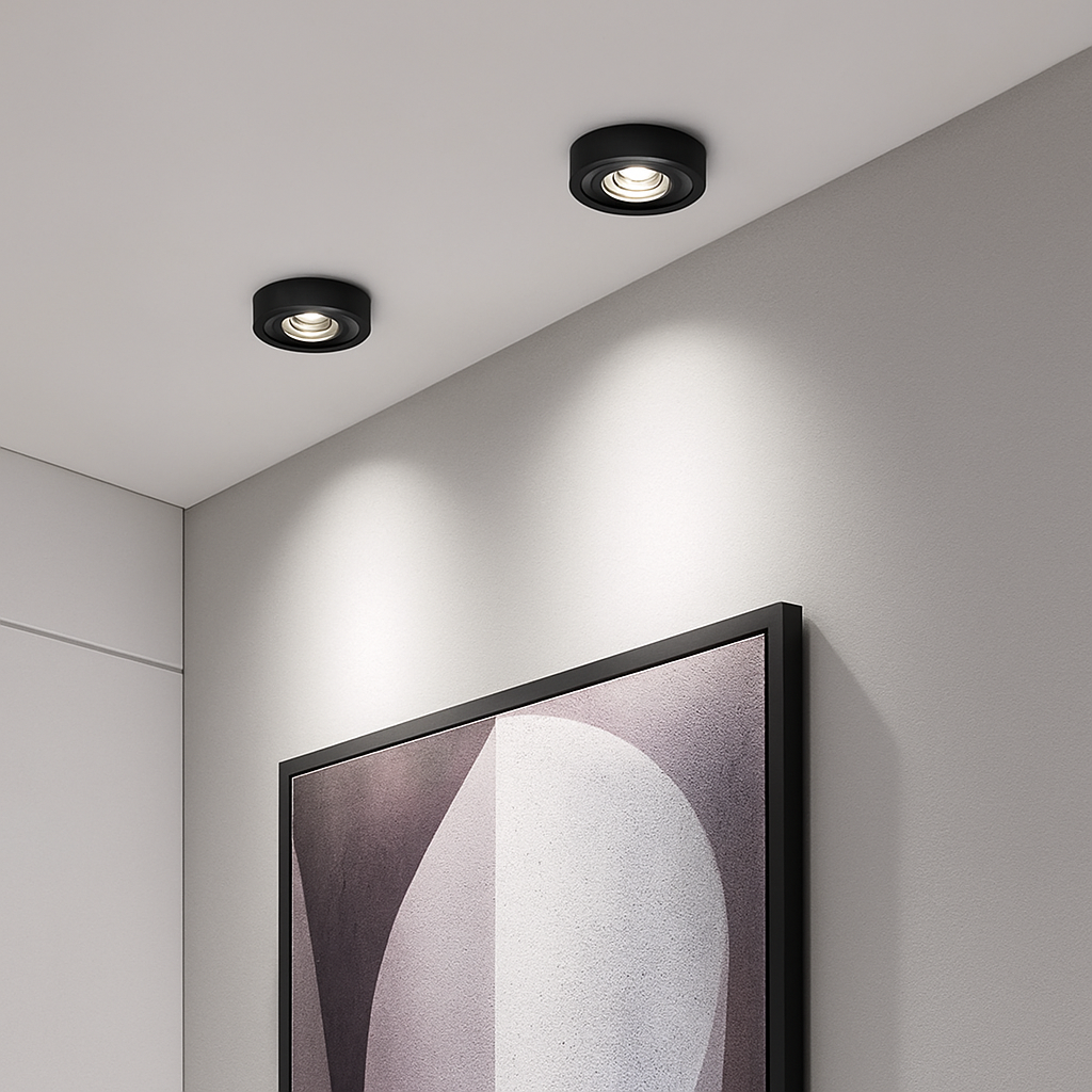 Spot moderne LED extra fin rond en aluminium Delma