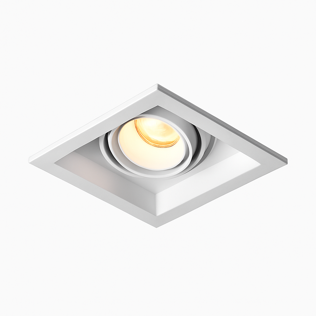 Spot moderne LED à focus réglable et forme encastrable carré Tiago
