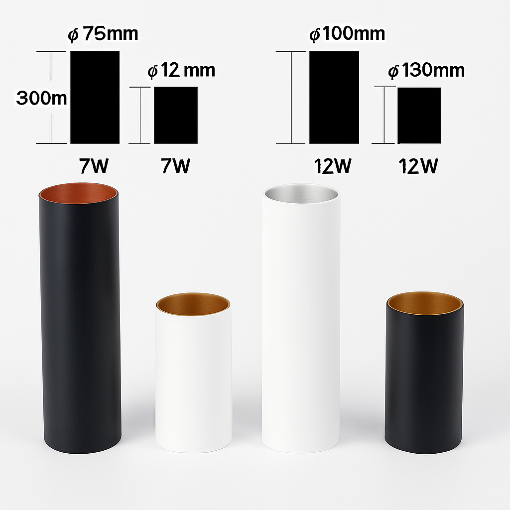 Spot moderne LED rond en aluminium