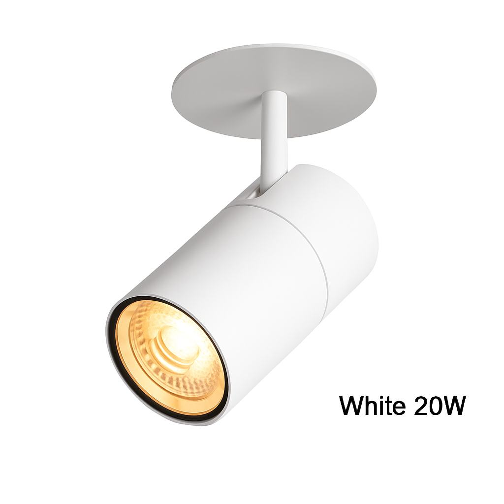 Spot plafond à LED tube directionnel blanc ou noir