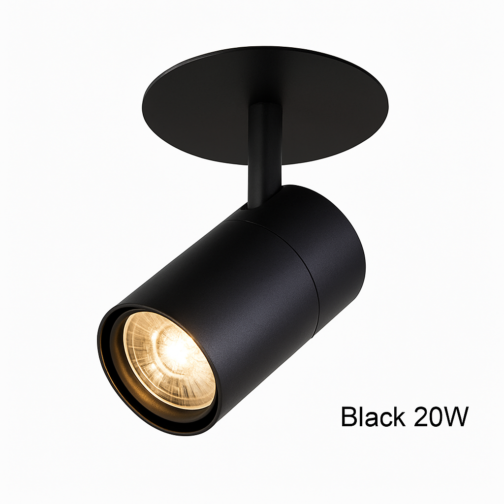 Spot plafond à LED tube directionnel blanc ou noir
