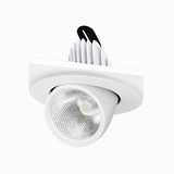 Spot rond à LED pivotable à 360° en aluminium blanc