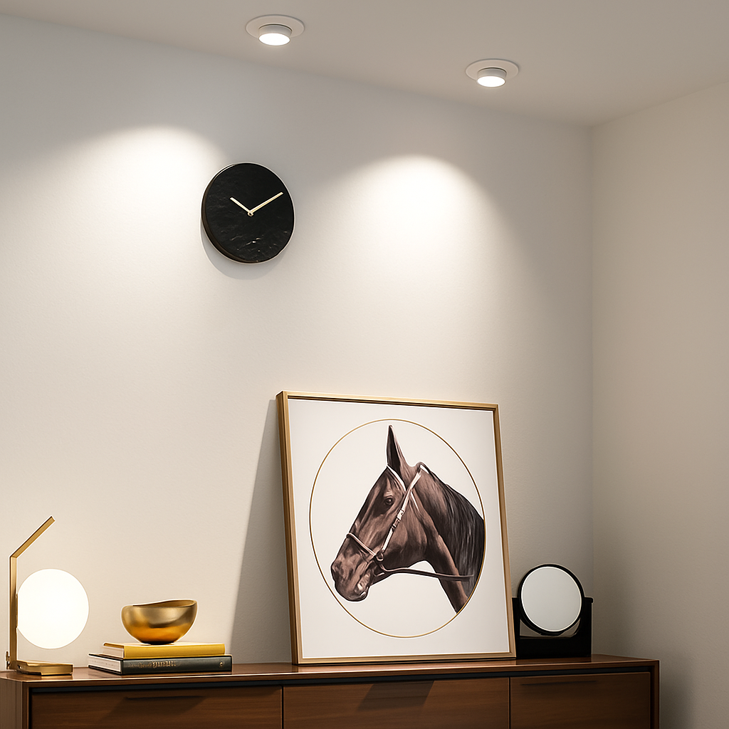 Spot rond à LED pivotable à 360° en aluminium blanc