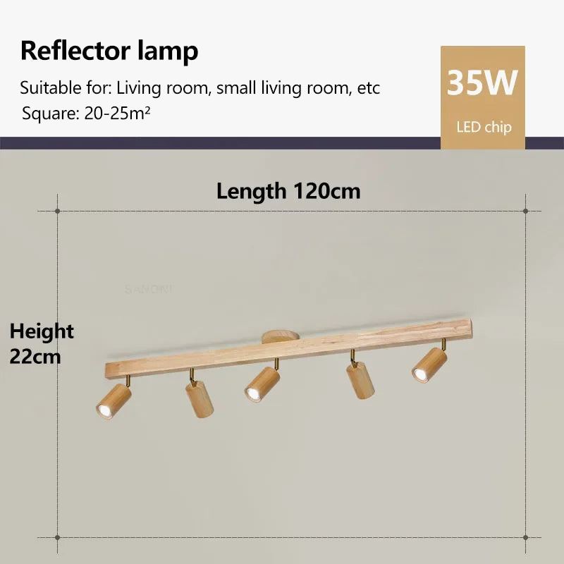 spot rotatif réglable en bois nordique luminaire vestiaire