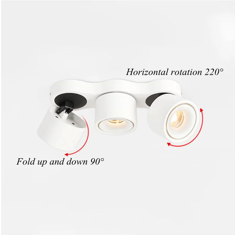 spots led rotatifs pliables à intensité variable pour éclairage intérieur