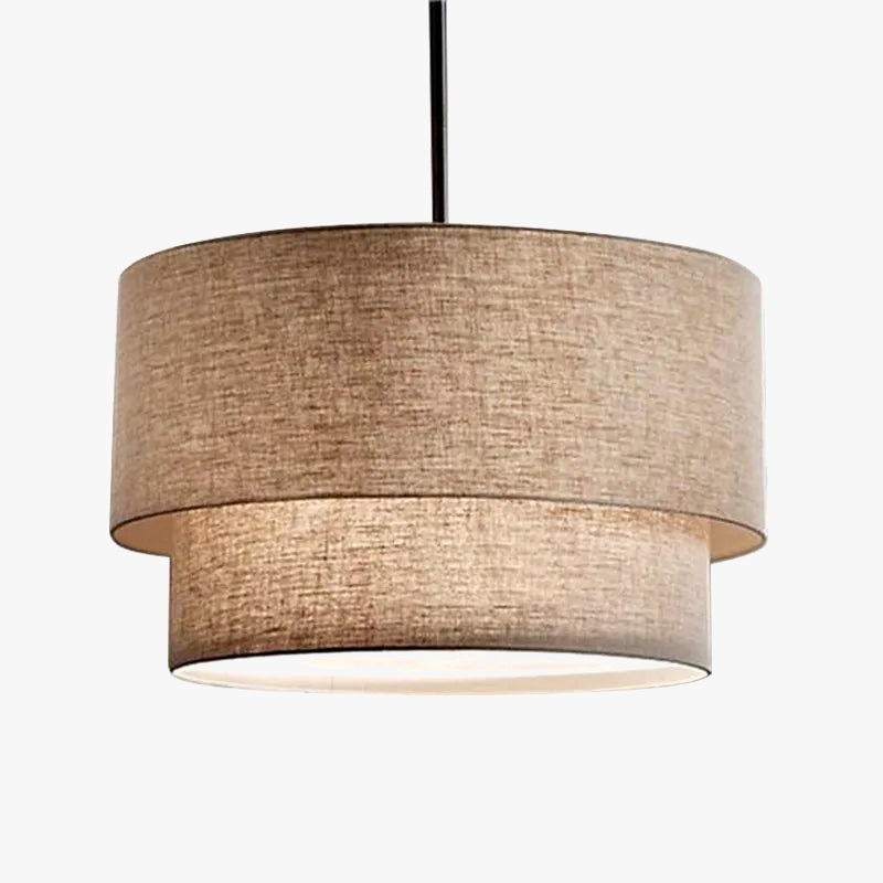 Suspension abat-jour en tissu style lin pastoral moderne