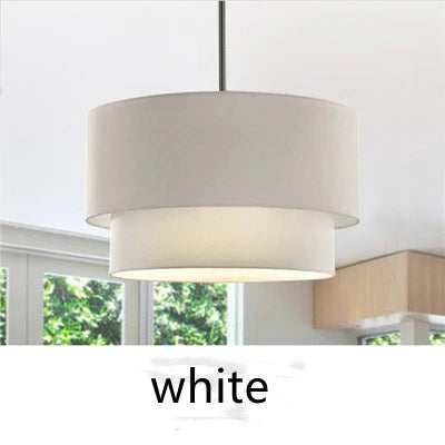 Suspension abat-jour en tissu style lin pastoral moderne