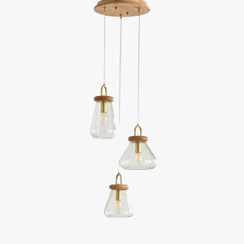 suspension abat-jour en verre transparent style art déco pour éclairage intérieur