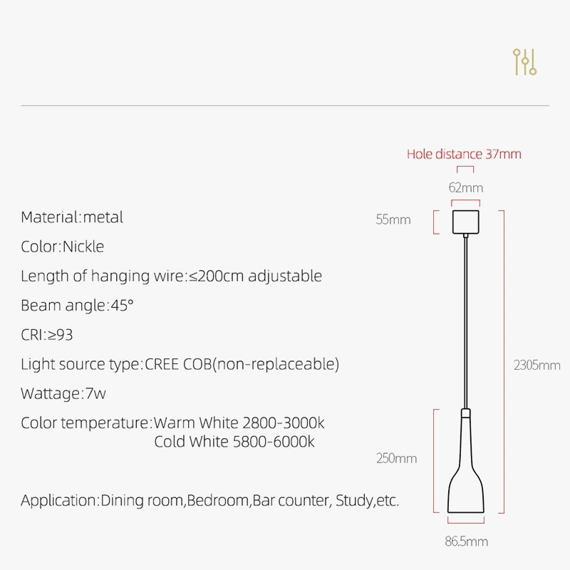 suspension anti-éblouissement style nordique moderne pour café et bar
