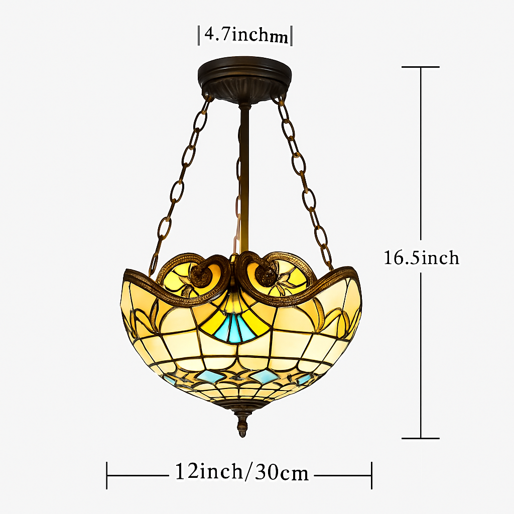 suspension antique style tiffany pour éclairage rétro et coloré