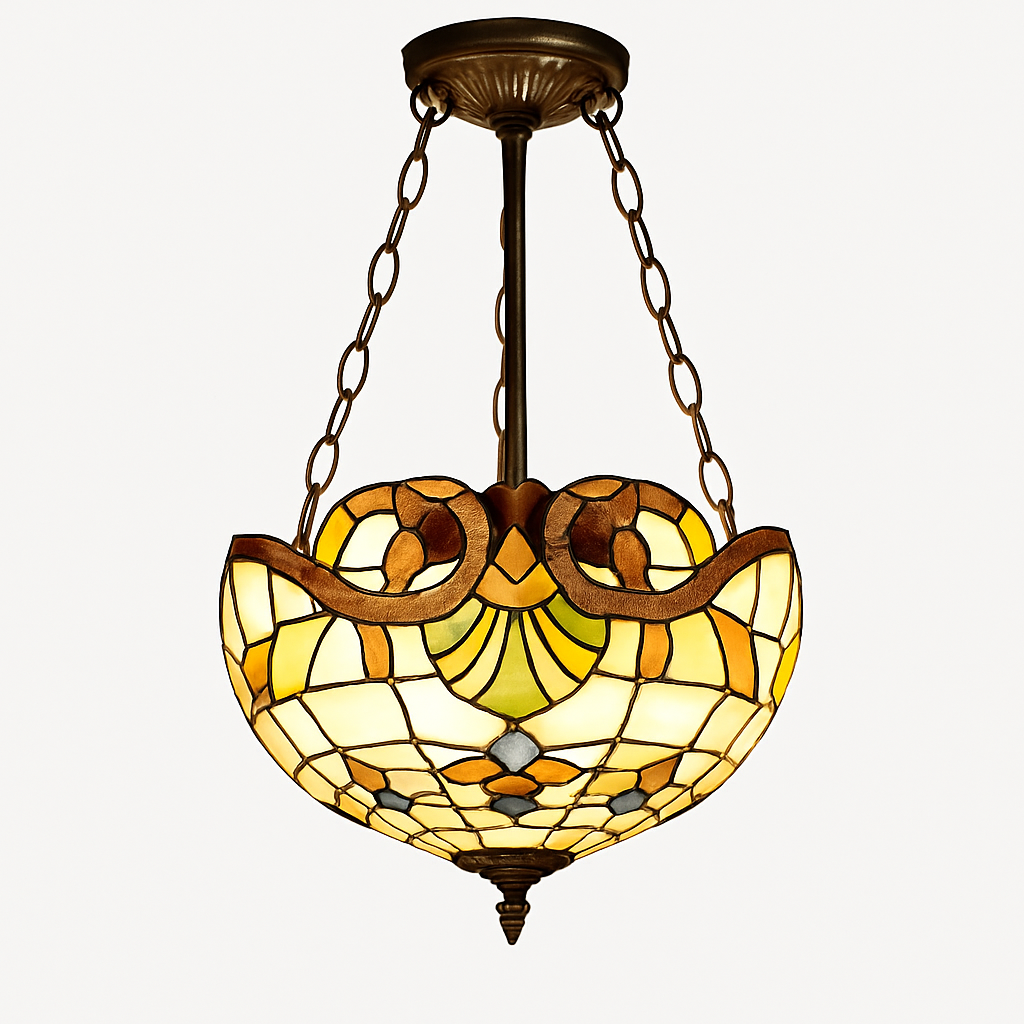 suspension antique style tiffany pour éclairage rétro et coloré