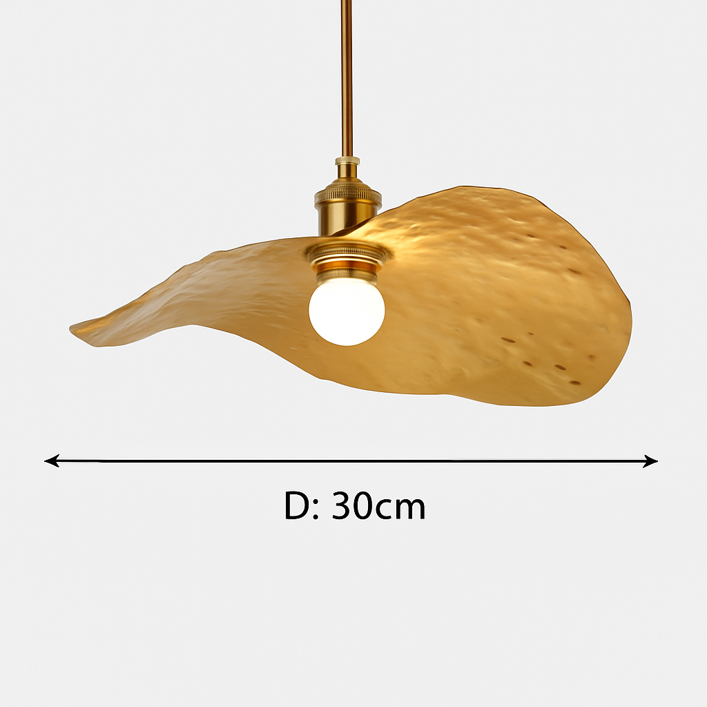 suspension artisanale martelée en forme de fleur lotus