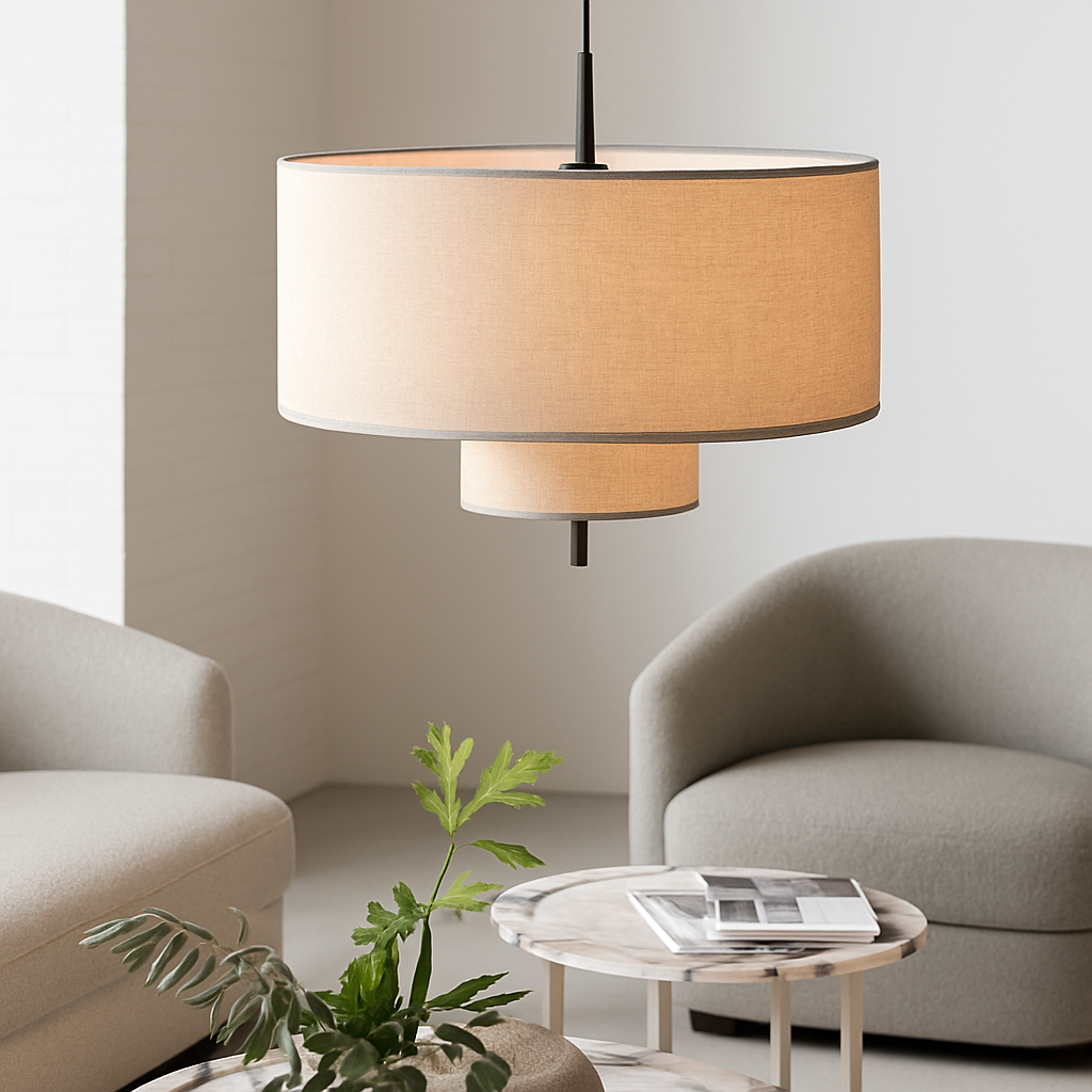 suspension artistique en tissu design fait main éclairage moderne