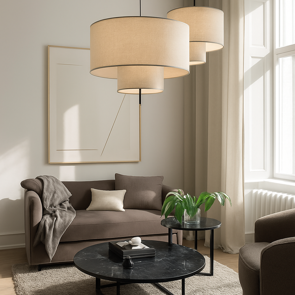 suspension artistique en tissu design fait main éclairage moderne