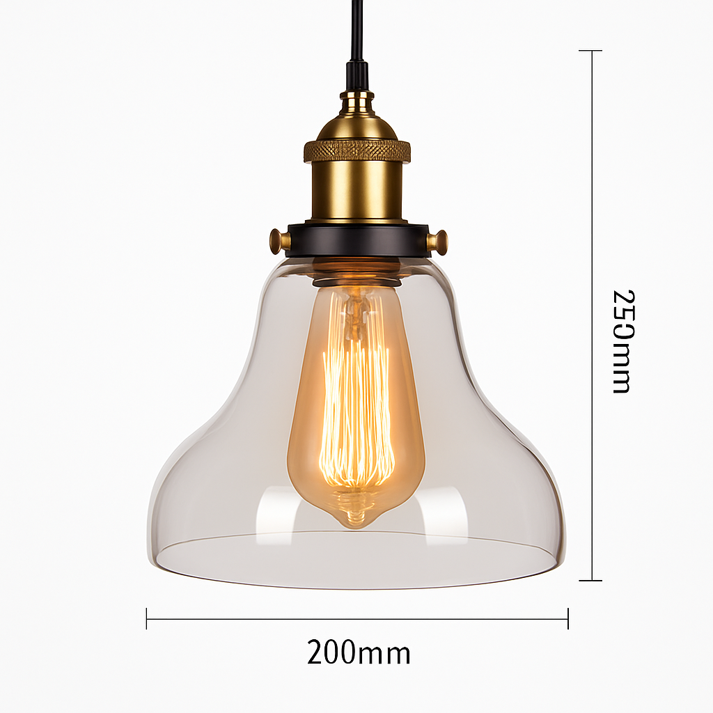 Suspension avec abat-jour en verre Loft