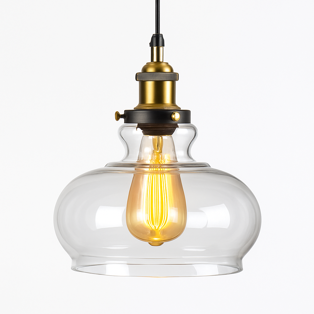 Suspension avec abat-jour en verre Loft