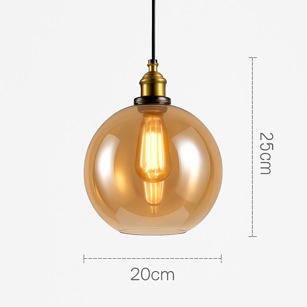 Suspension avec abat-jour en verre Loft