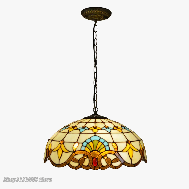 suspension baroque en verre teinté pour intérieur élégant