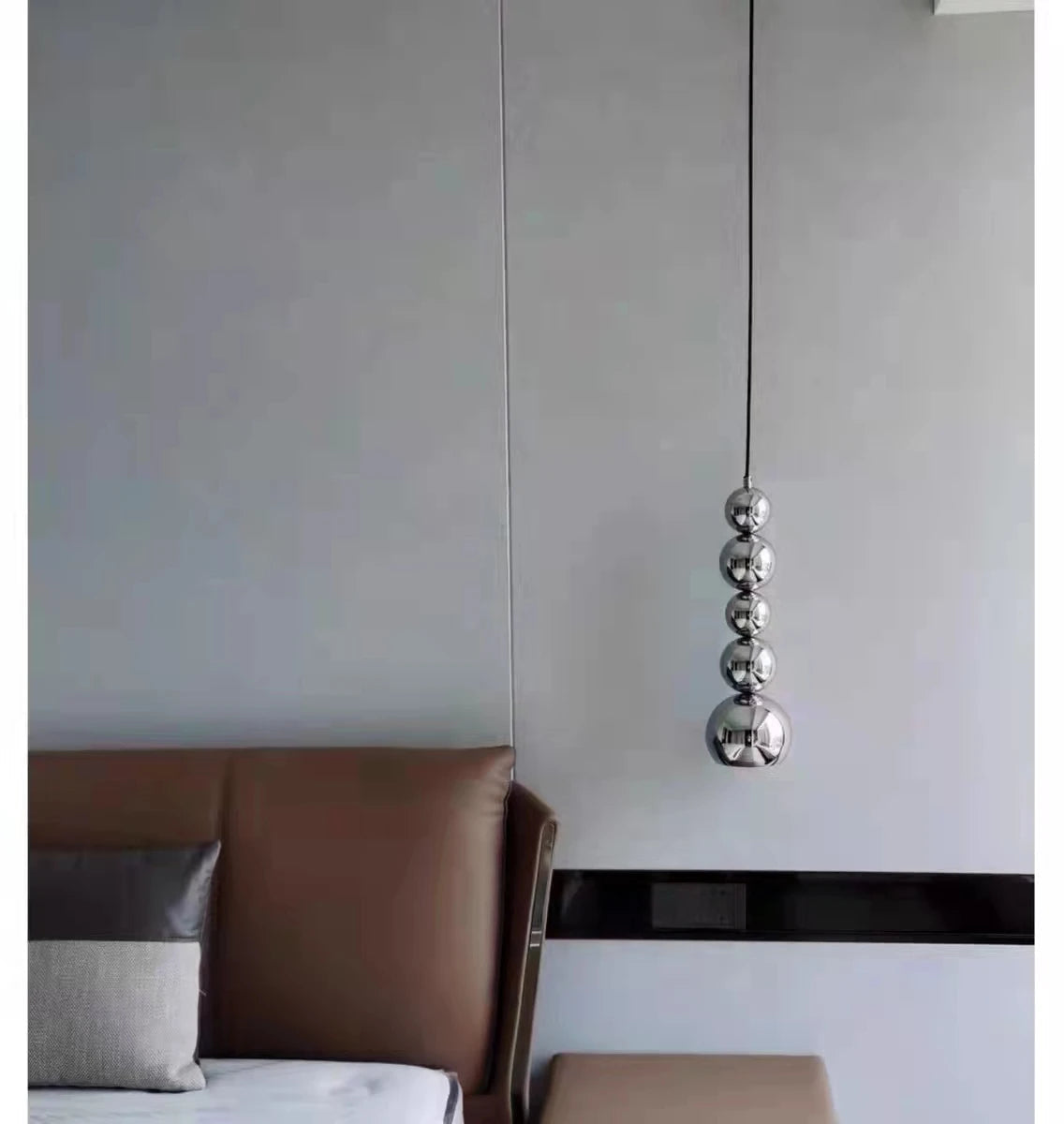 suspension bauhaus style moderne boule chrome