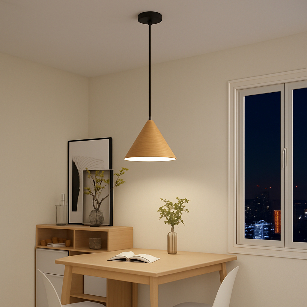 Suspension bois grain simple moderne jap vintage bar