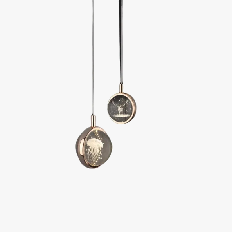 suspension boule de cristal led design moderne pour intérieur