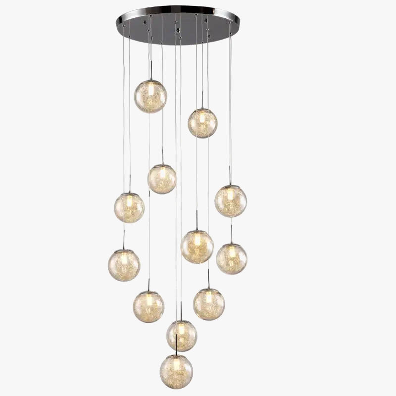 suspension boule de verre pour éclairage moderne escalier