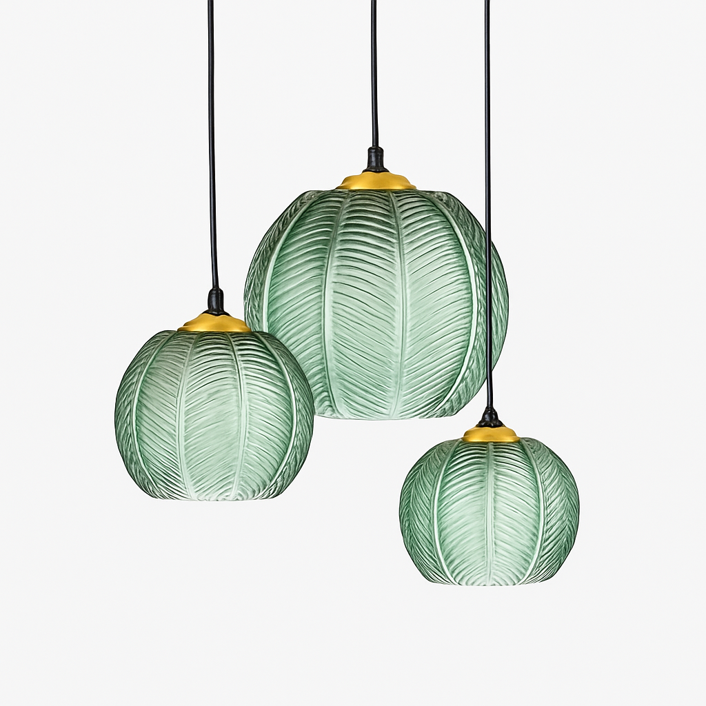suspension Boule de verre vert