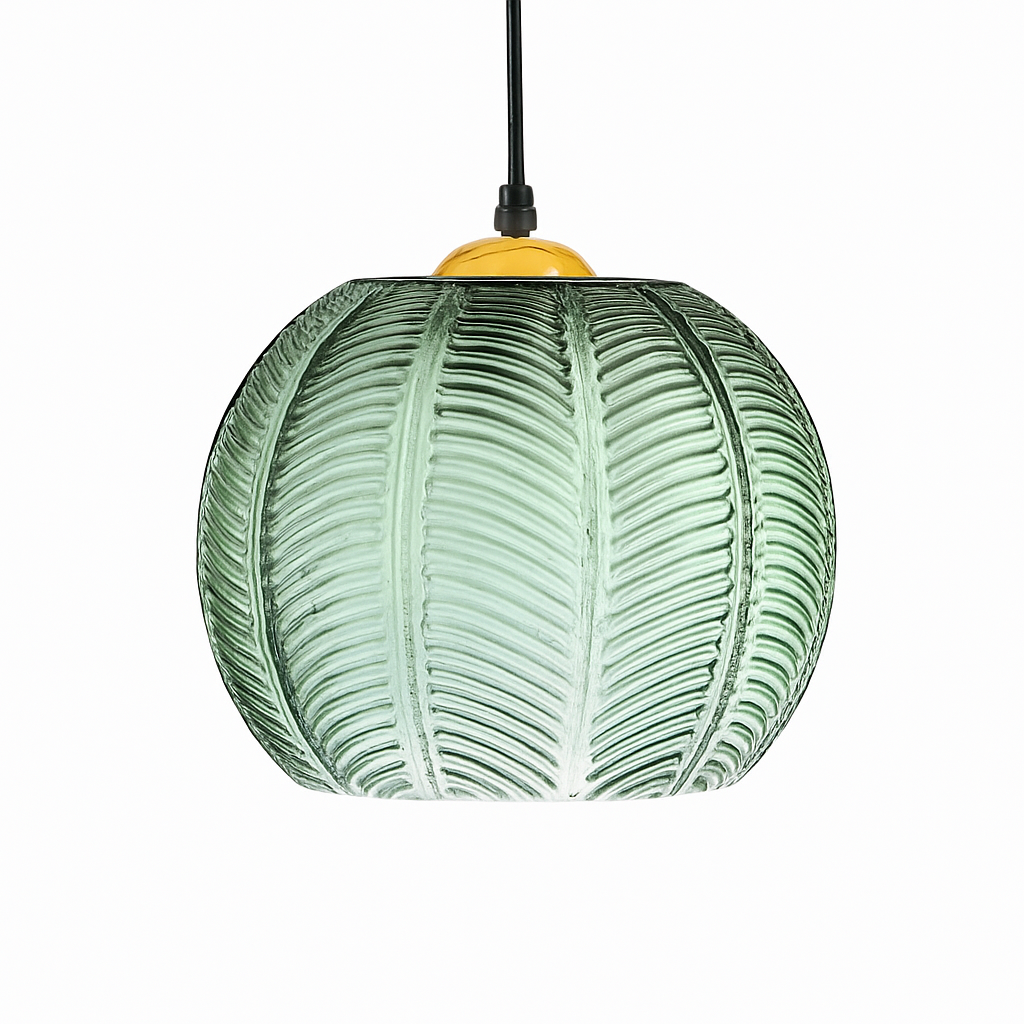 suspension Boule de verre vert