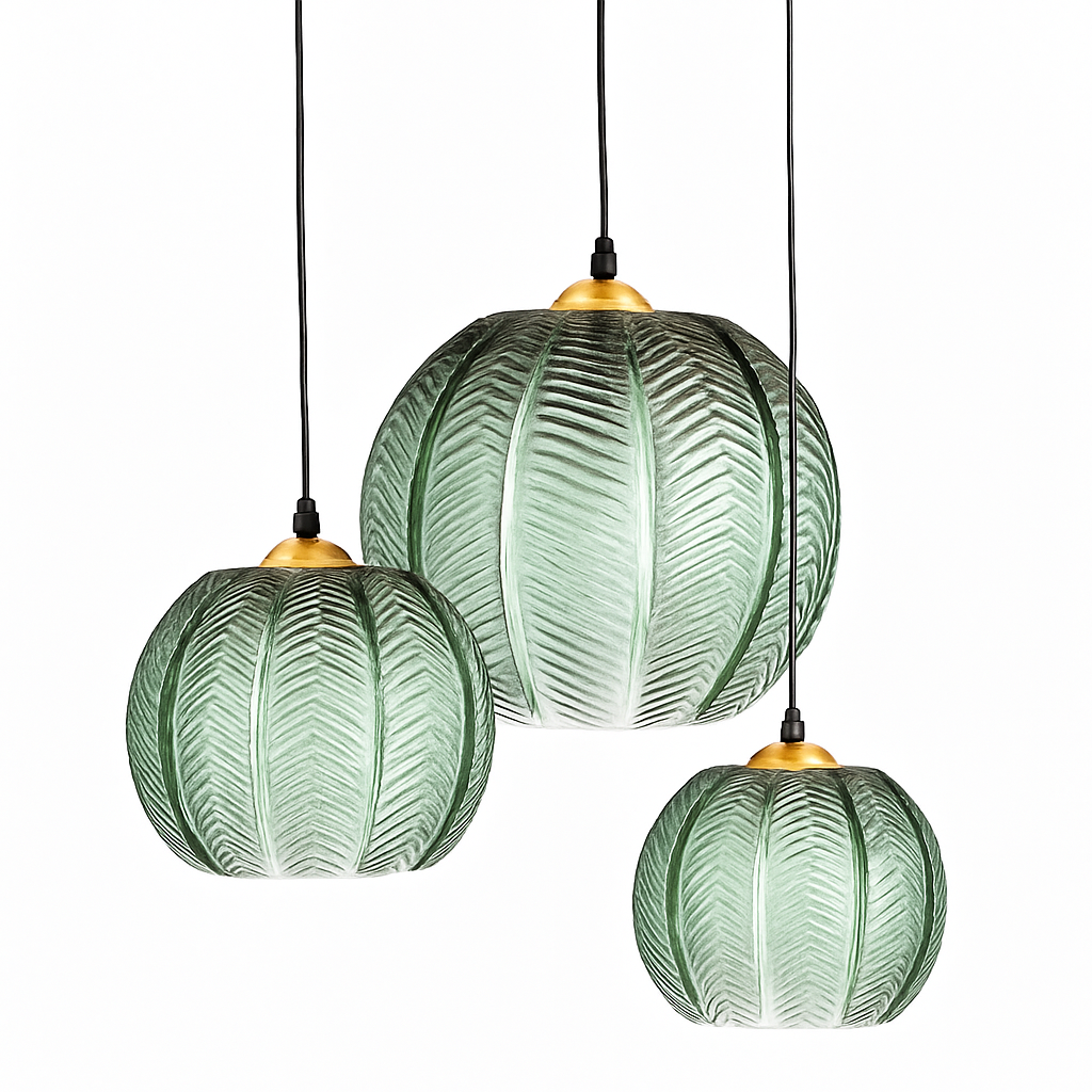 suspension Boule de verre vert