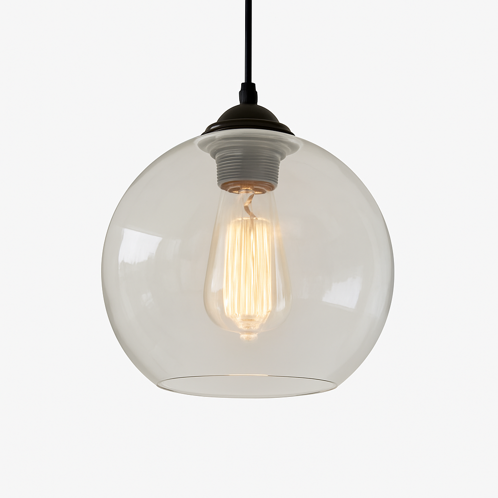 Suspension boule en verre moderne Clear