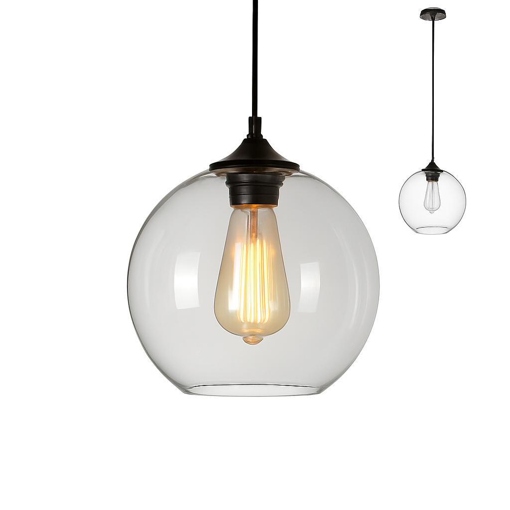 Suspension boule en verre moderne Clear