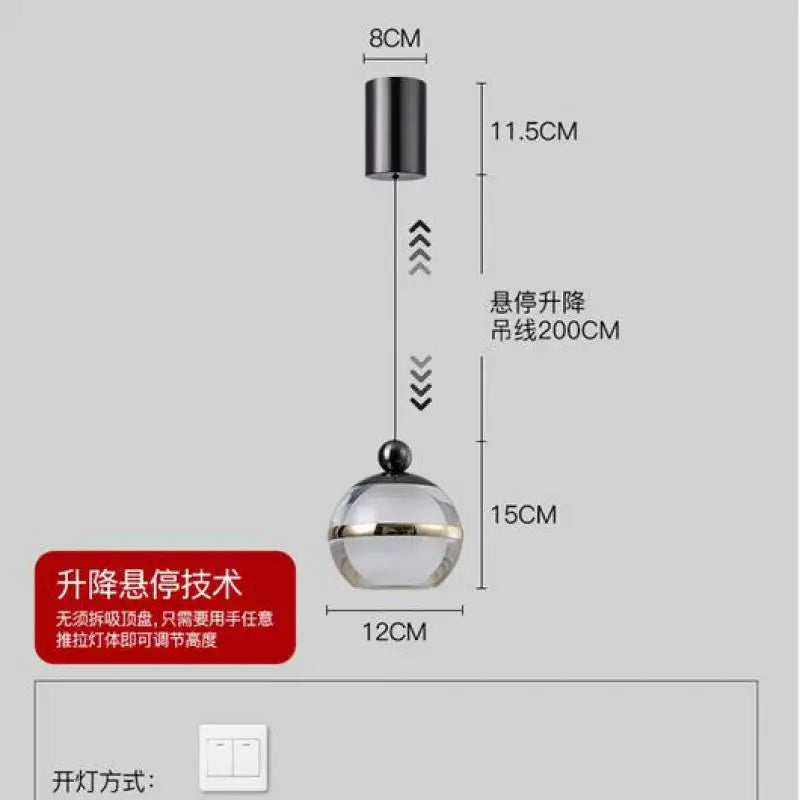suspension boule led nordic lifting design moderne pour intérieur
