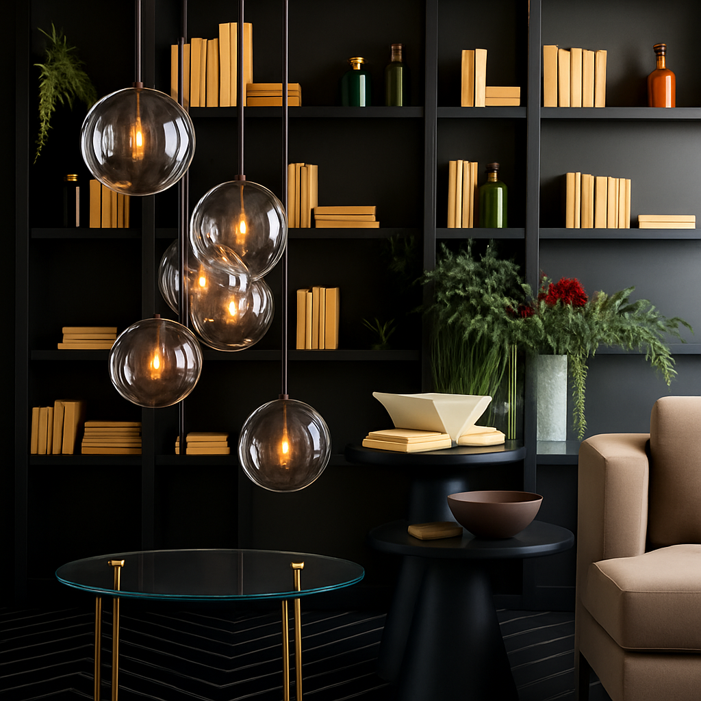 Suspension boule verre design nordique moderne décoratif loft LED